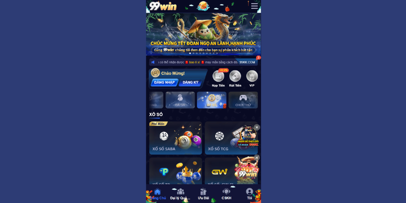 Giao diện nhà cái chính thống 99win