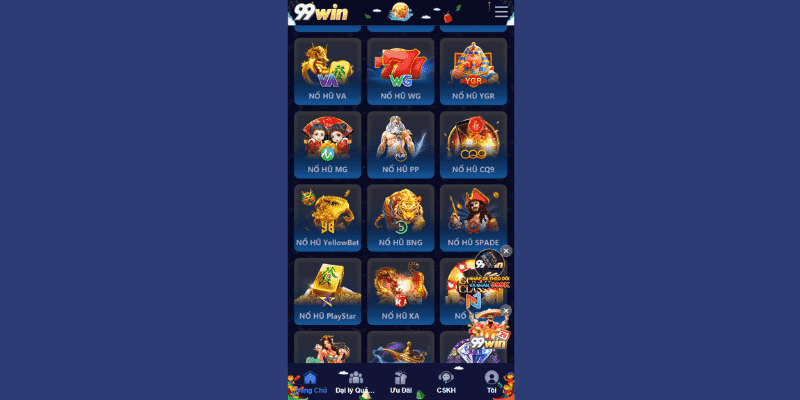 Hình ảnh giao diện nổ hũ tại 99win