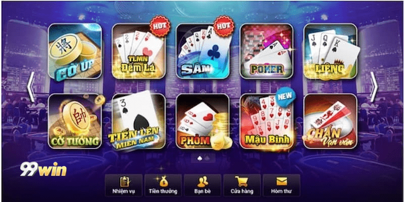 Top game bài hấp dẫn nhất tại 99win