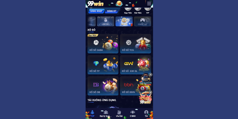 Hình ảnh xổ số tại 99win